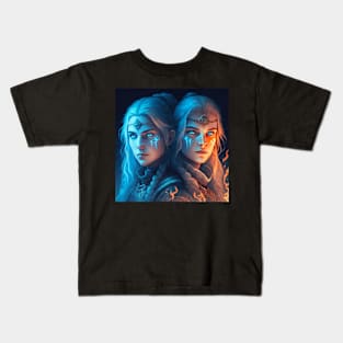 Twin Viking Females Kids T-Shirt